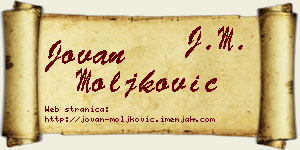 Jovan Moljković vizit kartica